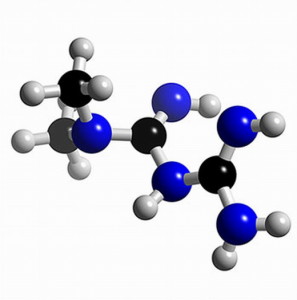 Molecola 3d di metformina
